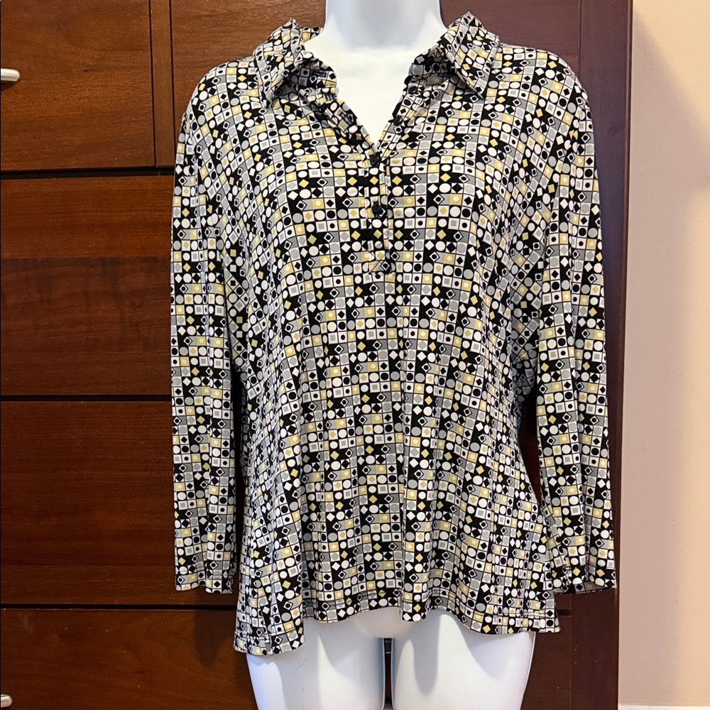 Elegant Geometric Women's Blouse